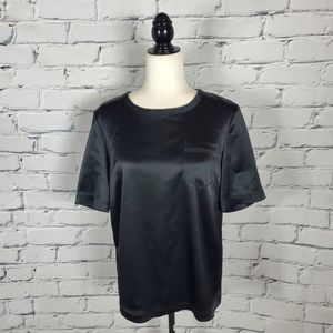 St. John Black Satin Tee